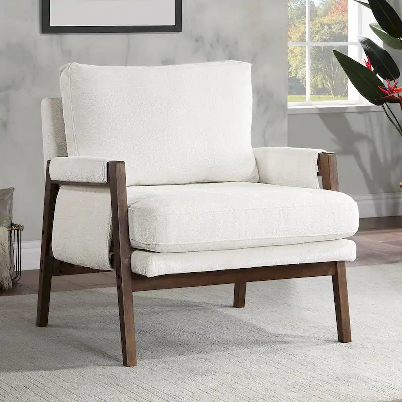 Fauteuil d'appoint décontracté en chenille