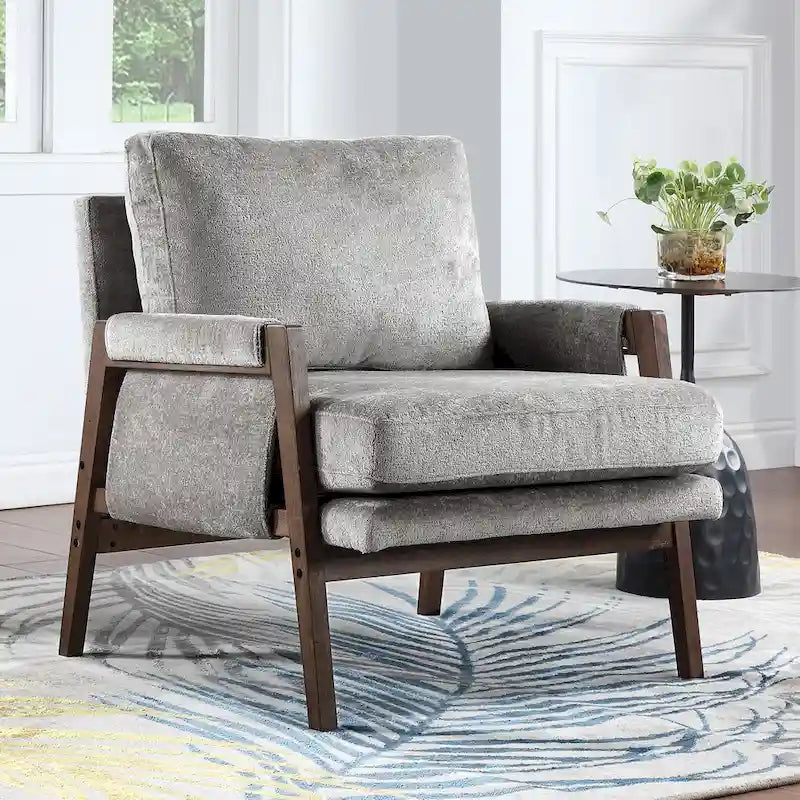 Fauteuil d'appoint décontracté en chenille