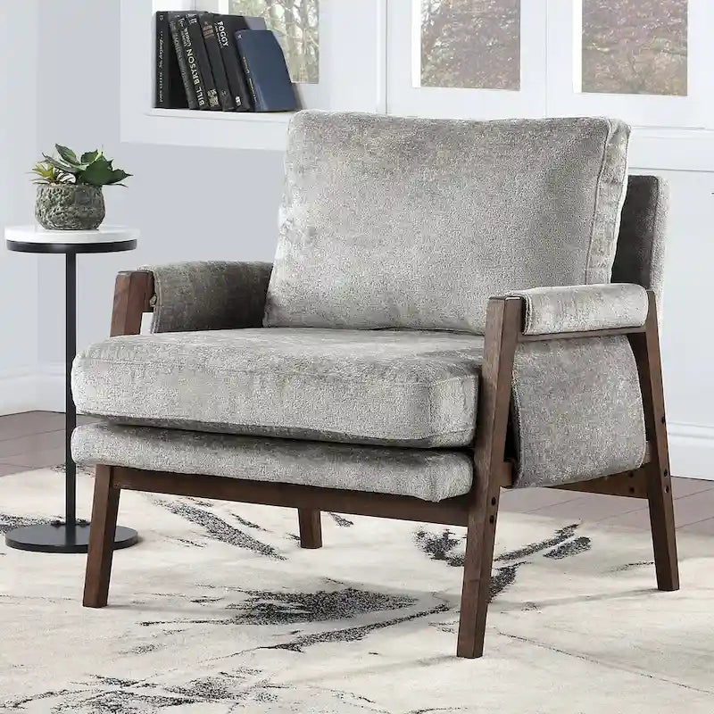 Fauteuil d'appoint décontracté en chenille
