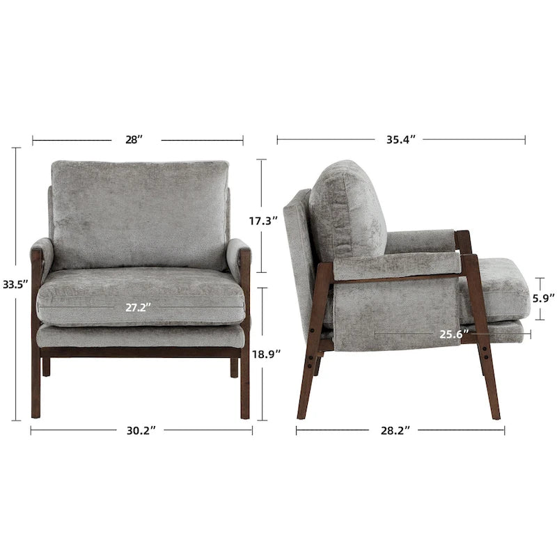 Fauteuil d'appoint décontracté en chenille