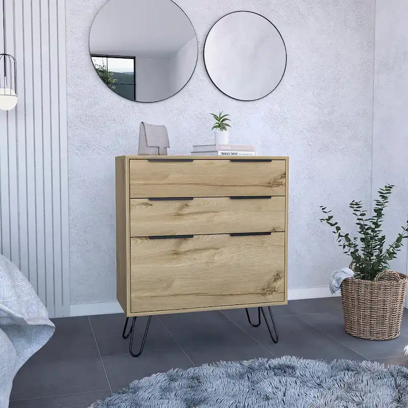 Commode avec pieds épingles et 3 tiroirs