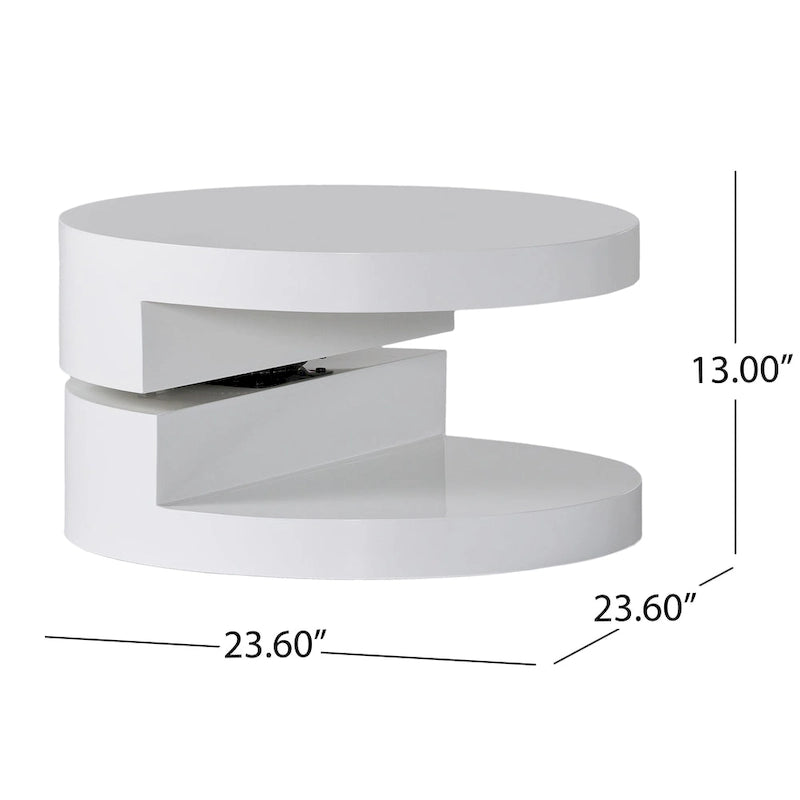 Petite table basse circulaire rotative Mod