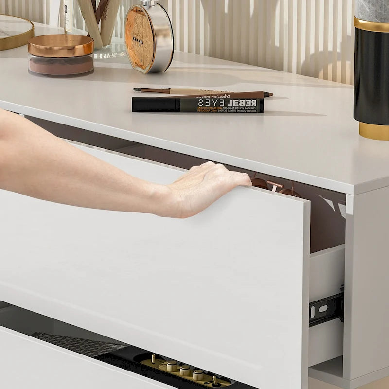 Commode à six tiroirs ultra-brillante