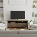 Meuble TV moderne en bois massif, brun fumé
