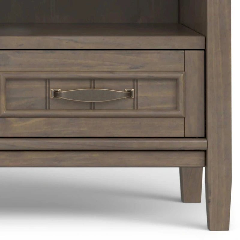 Meuble TV moderne en bois massif, brun fumé