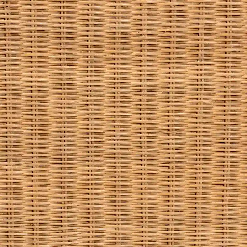 Banc d'appoint Bohème en rotin couleur miel clair avec bord festonné
