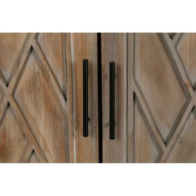 Buffet 4 portes en bois sergé style campagnard américain vintage