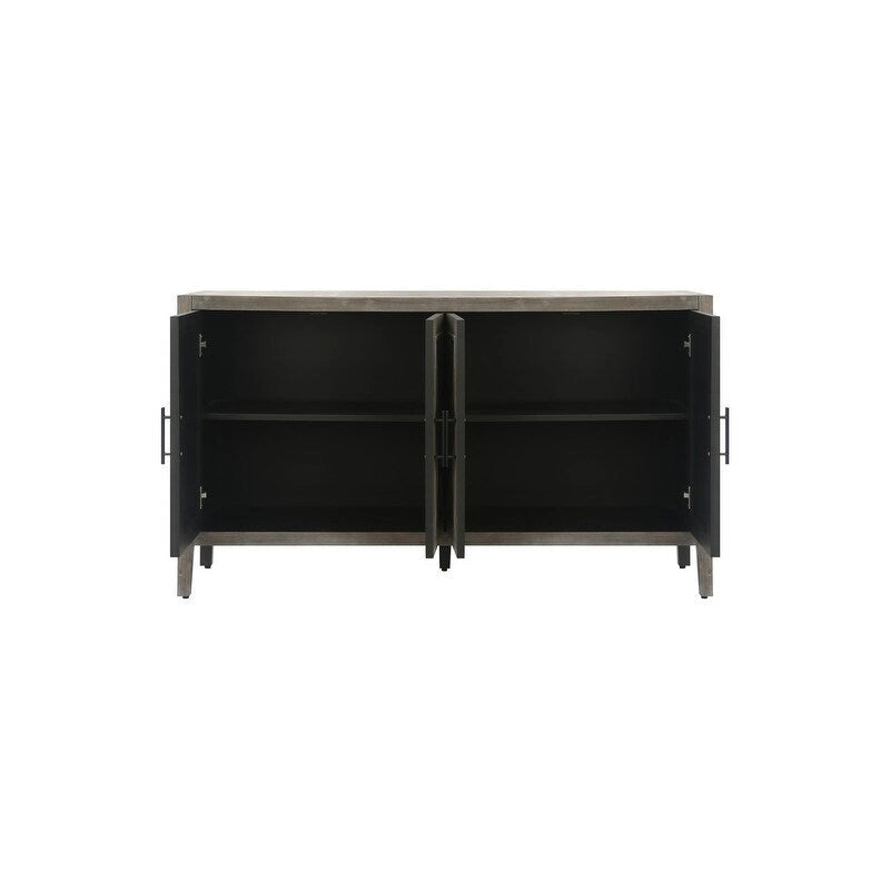 Buffet 4 portes en bois sergé style campagnard américain vintage