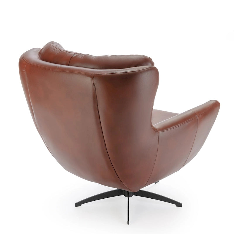 Fauteuil pivotant capitonné en similicuir