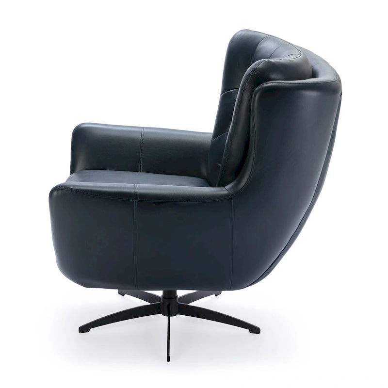Fauteuil pivotant capitonné en similicuir