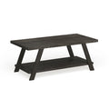 Table basse contemporaine en bois répliqué avec étagère
