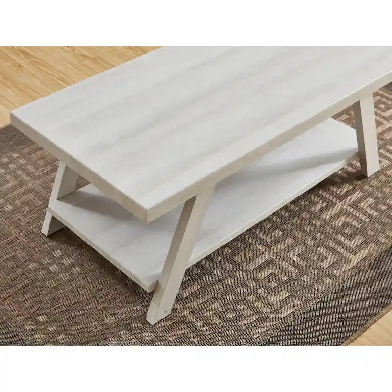 Table basse contemporaine en bois répliqué avec étagère