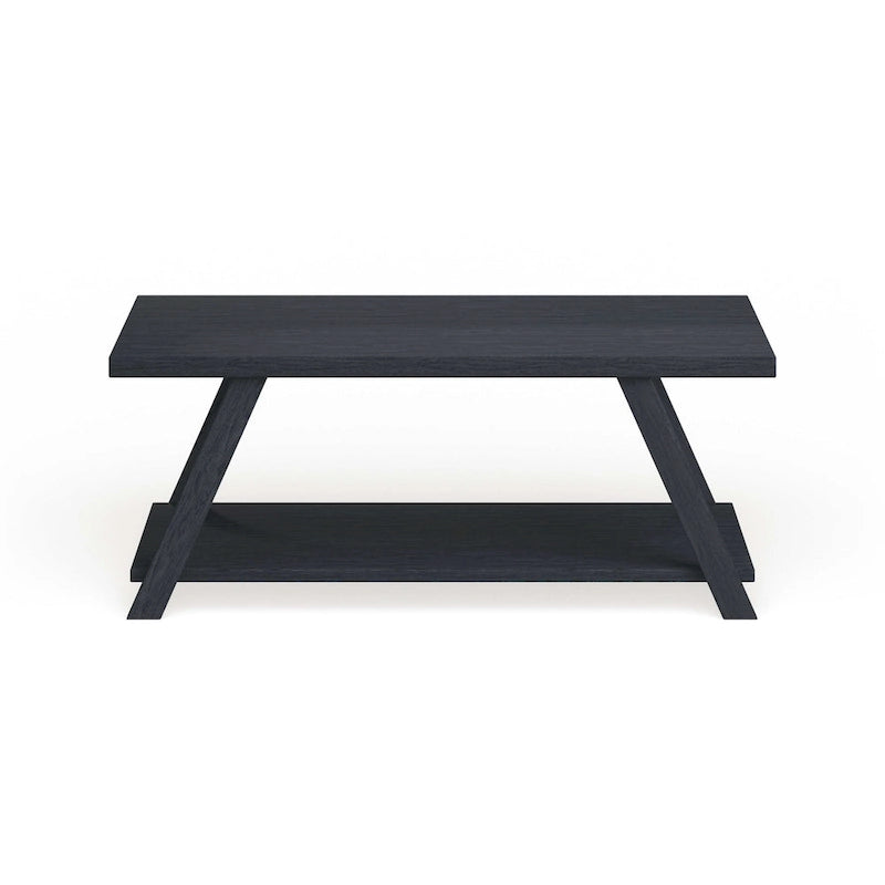 Table basse contemporaine en bois répliqué avec étagère