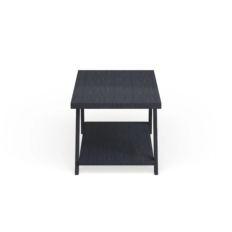 Table basse contemporaine en bois répliqué avec étagère