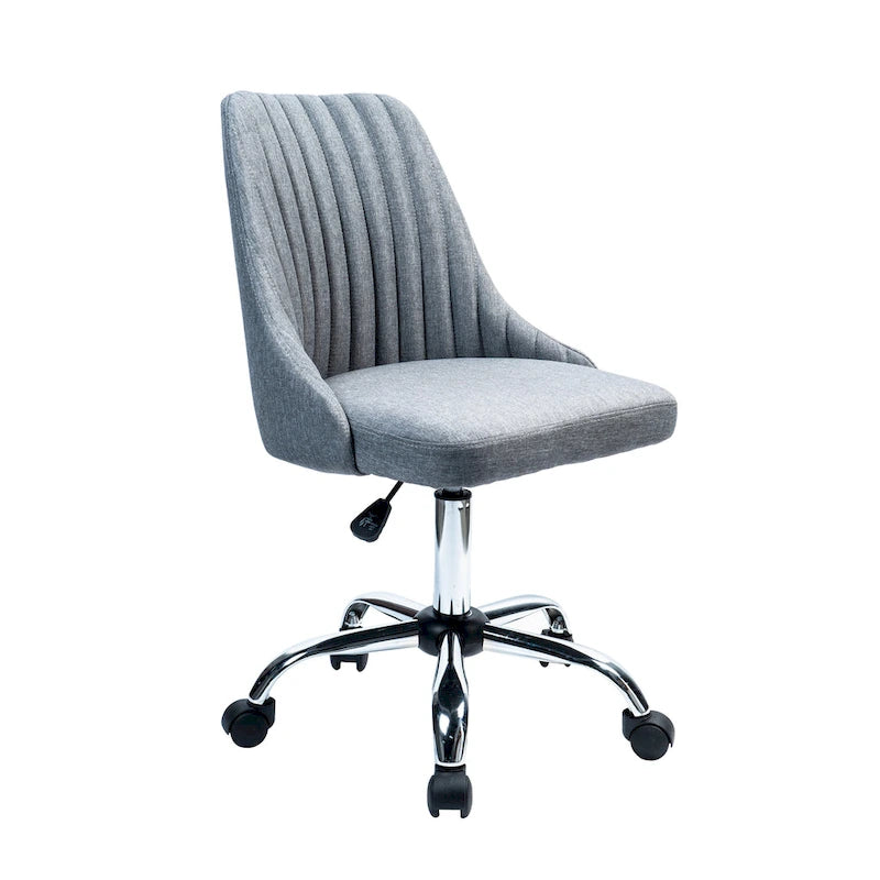 Chaise de bureau en tissu avec piètement chromé