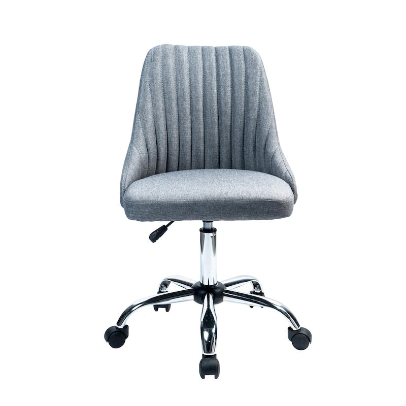 Chaise de bureau en tissu avec piètement chromé