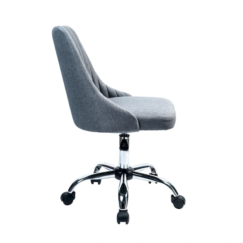 Chaise de bureau en tissu avec piètement chromé