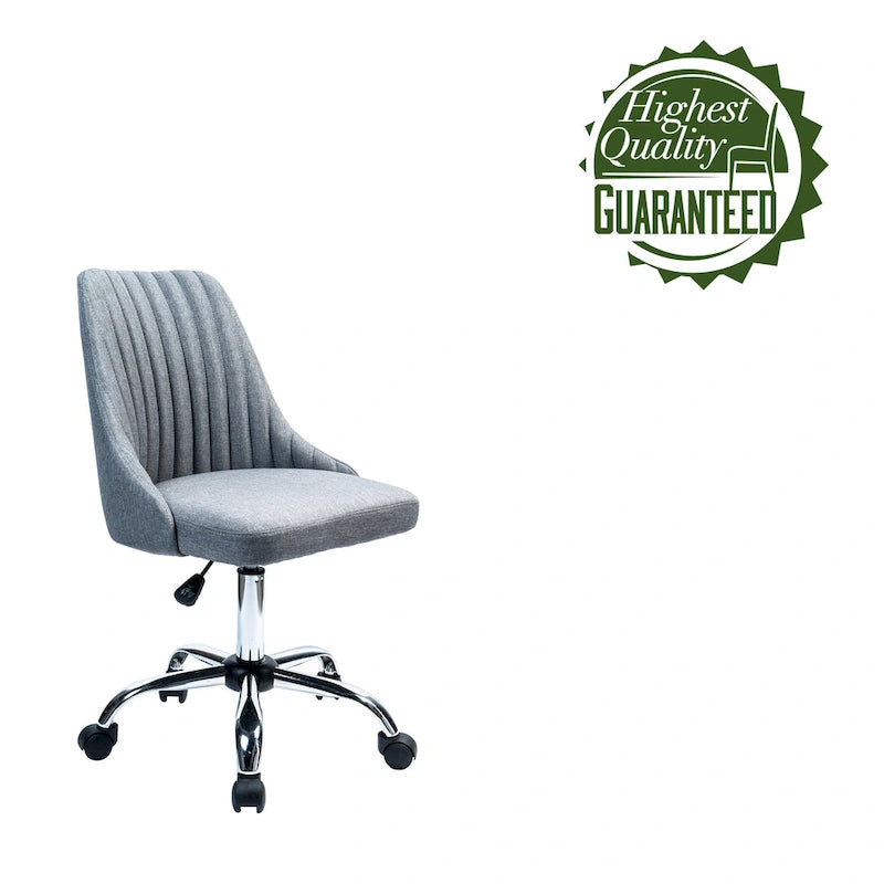 Chaise de bureau en tissu avec piètement chromé