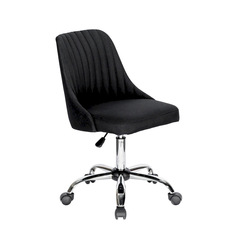 Chaise de bureau en tissu avec piètement chromé