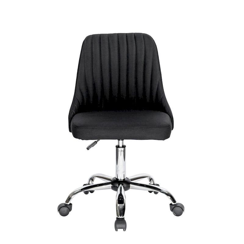 Chaise de bureau en tissu avec piètement chromé