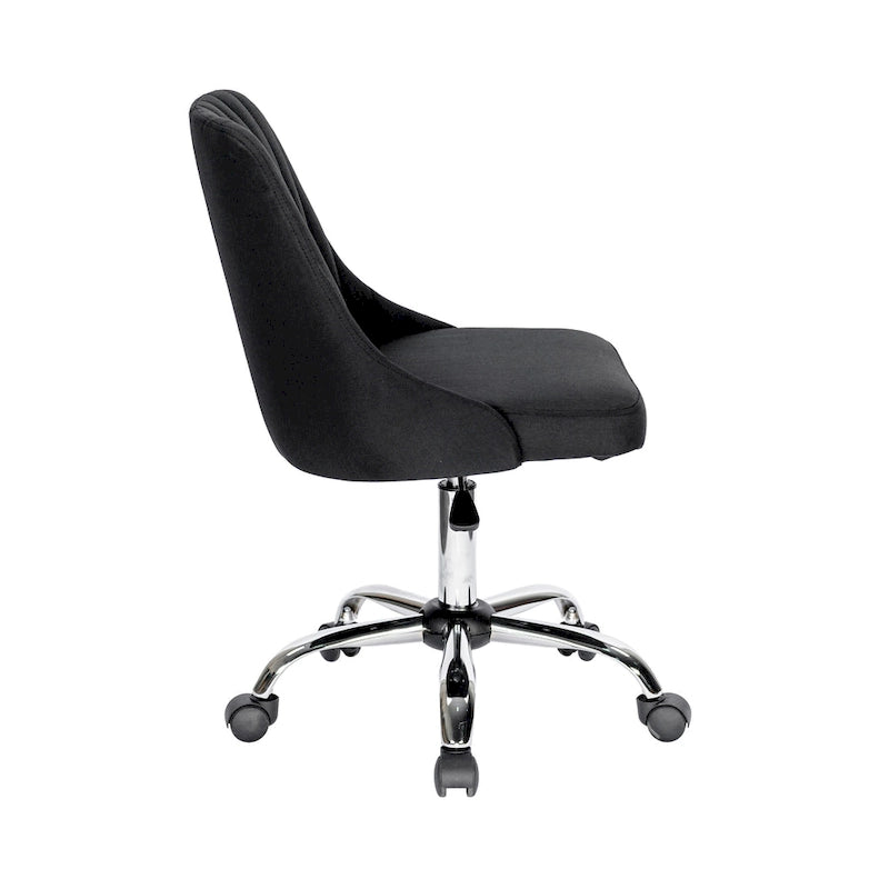 Chaise de bureau en tissu avec piètement chromé