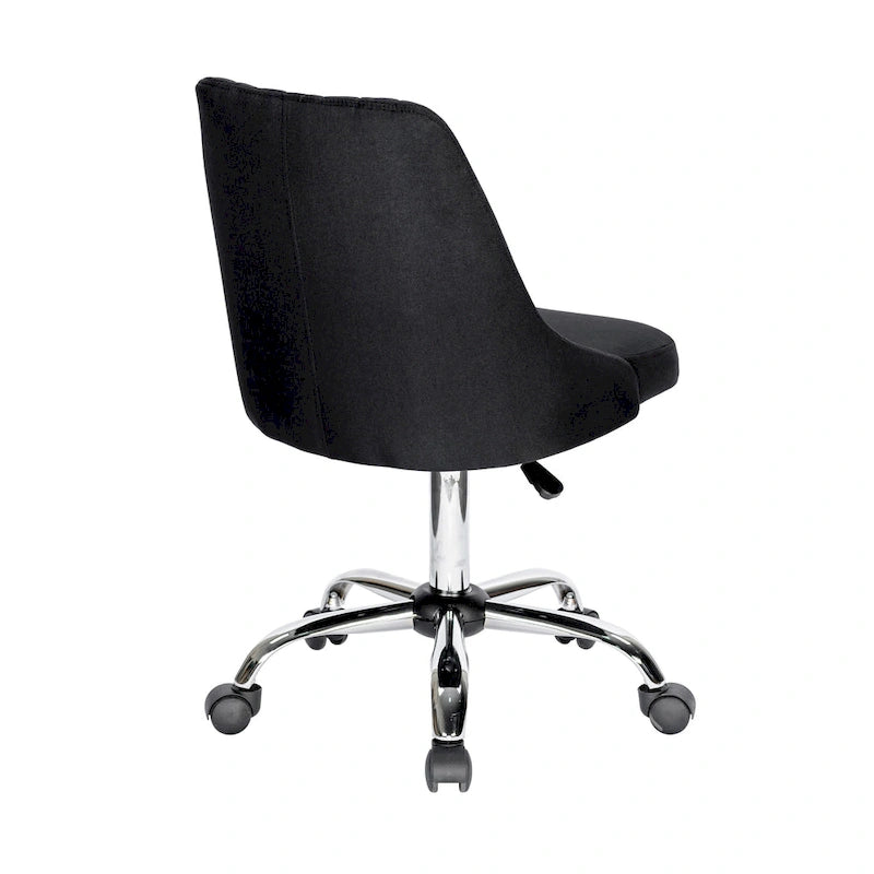 Chaise de bureau en tissu avec piètement chromé