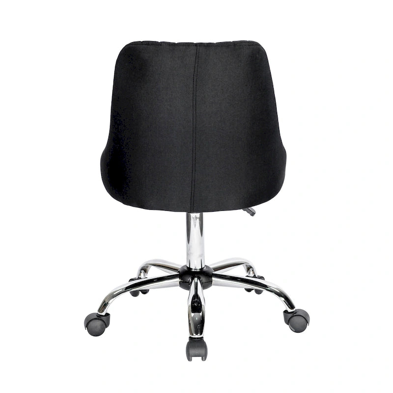 Chaise de bureau en tissu avec piètement chromé