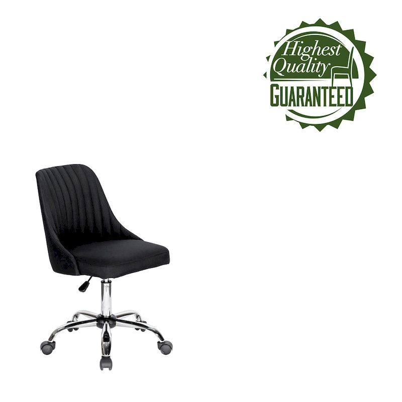 Chaise de bureau en tissu avec piètement chromé