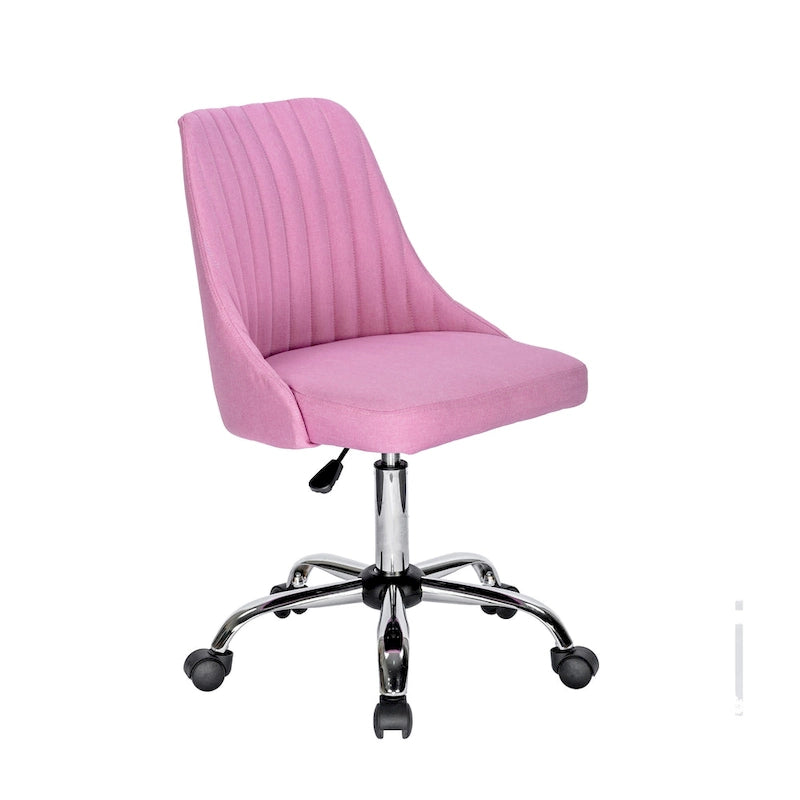 Chaise de bureau en tissu avec piètement chromé