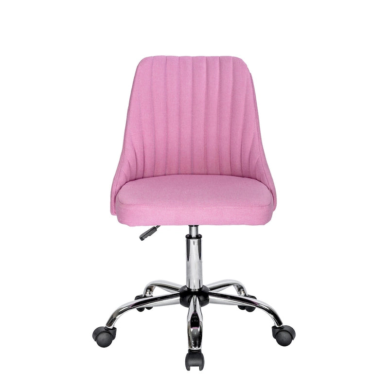 Chaise de bureau en tissu avec piètement chromé