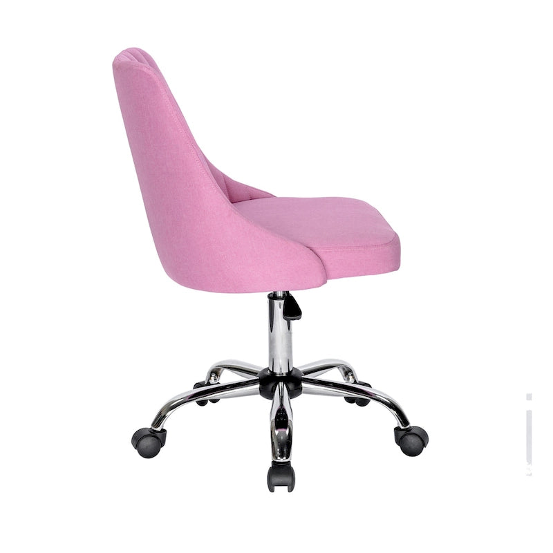 Chaise de bureau en tissu avec piètement chromé