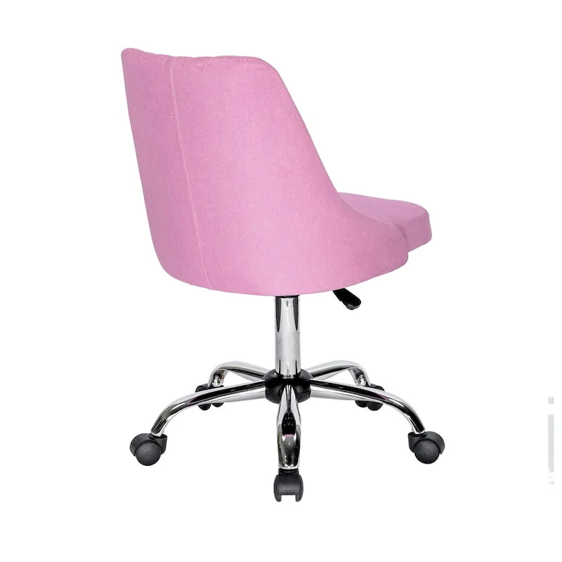 Chaise de bureau en tissu avec piètement chromé