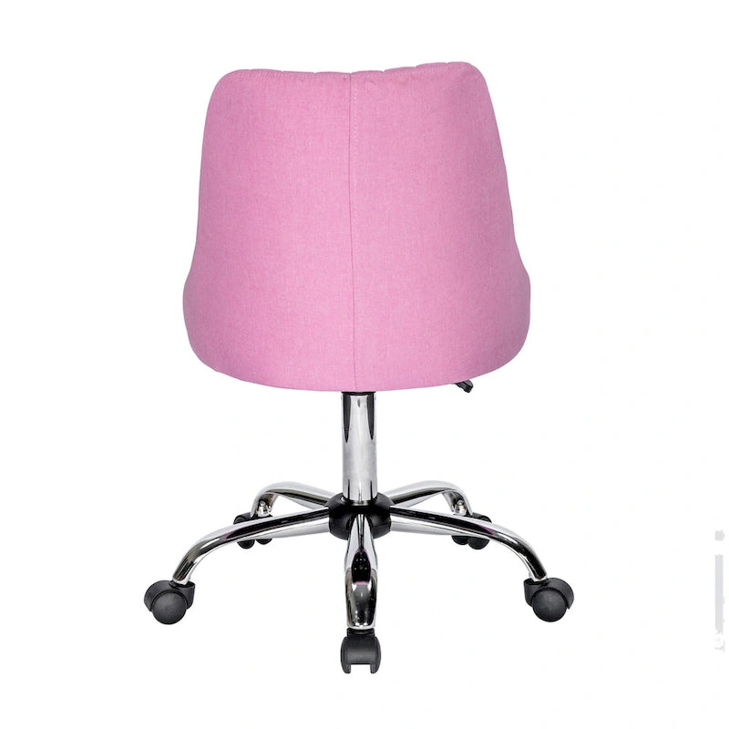 Chaise de bureau en tissu avec piètement chromé
