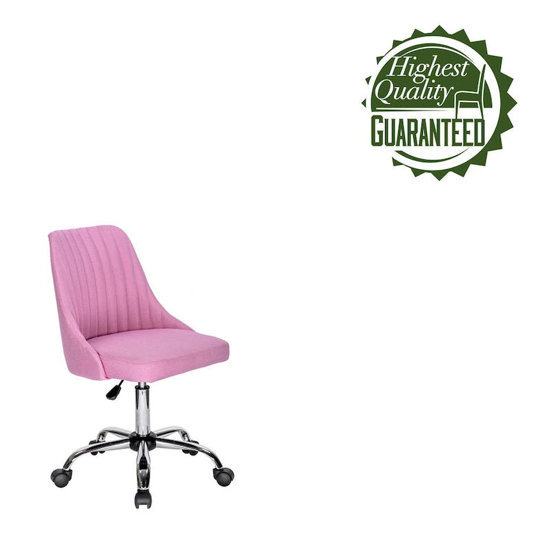 Chaise de bureau en tissu avec piètement chromé