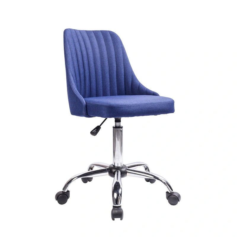 Chaise de bureau en tissu avec piètement chromé