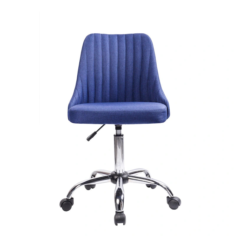 Chaise de bureau en tissu avec piètement chromé