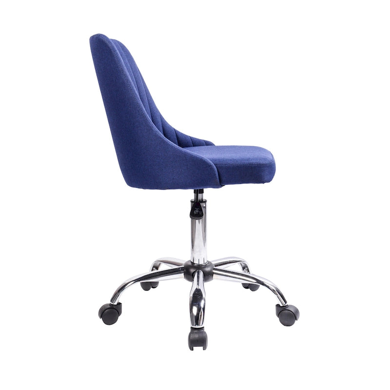 Chaise de bureau en tissu avec piètement chromé