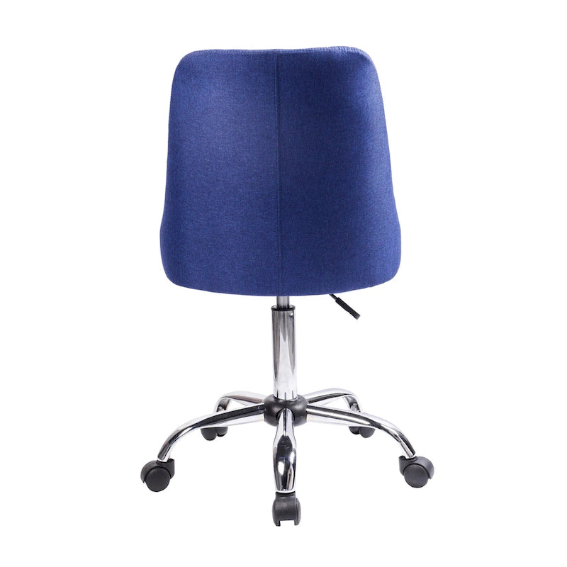 Chaise de bureau en tissu avec piètement chromé