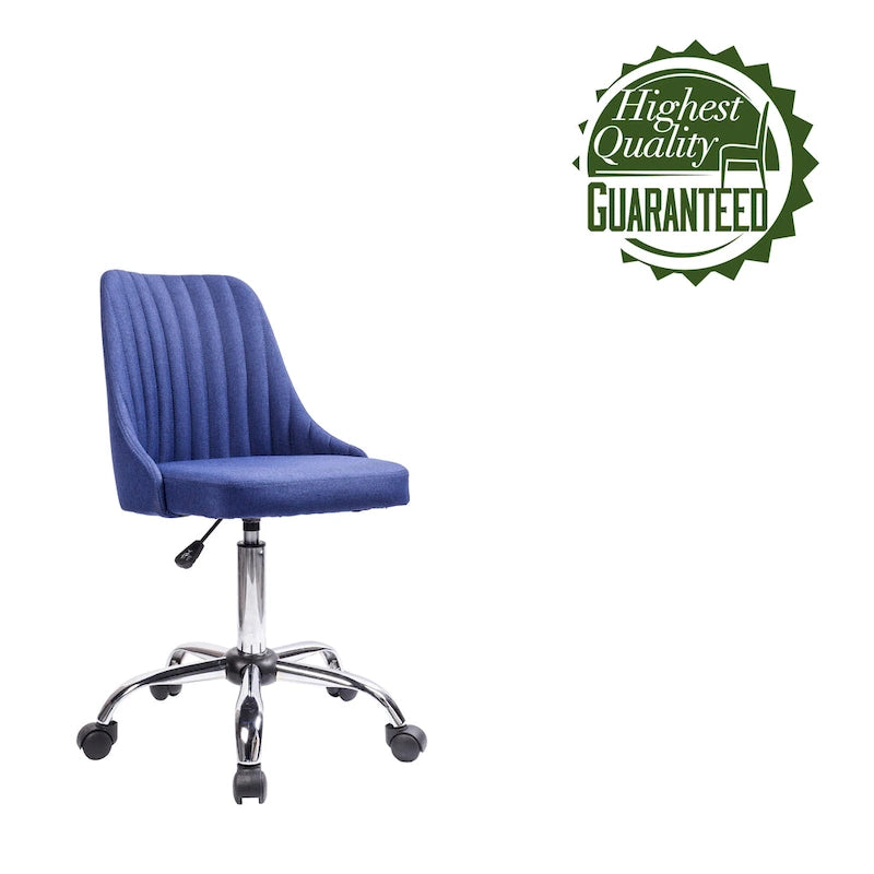 Chaise de bureau en tissu avec piètement chromé