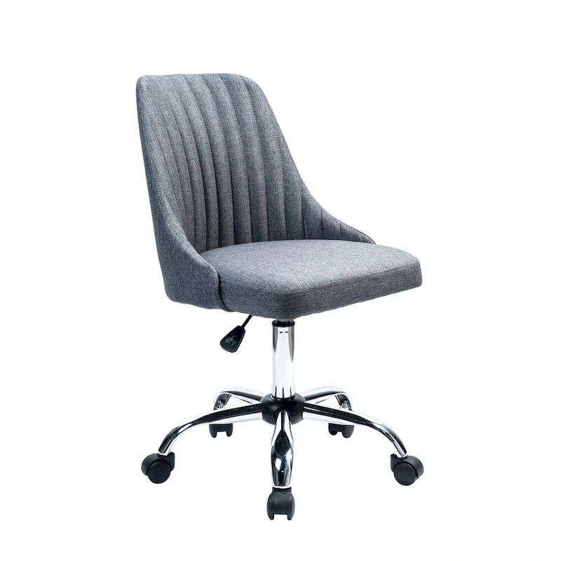 Chaise de bureau en tissu avec piètement chromé