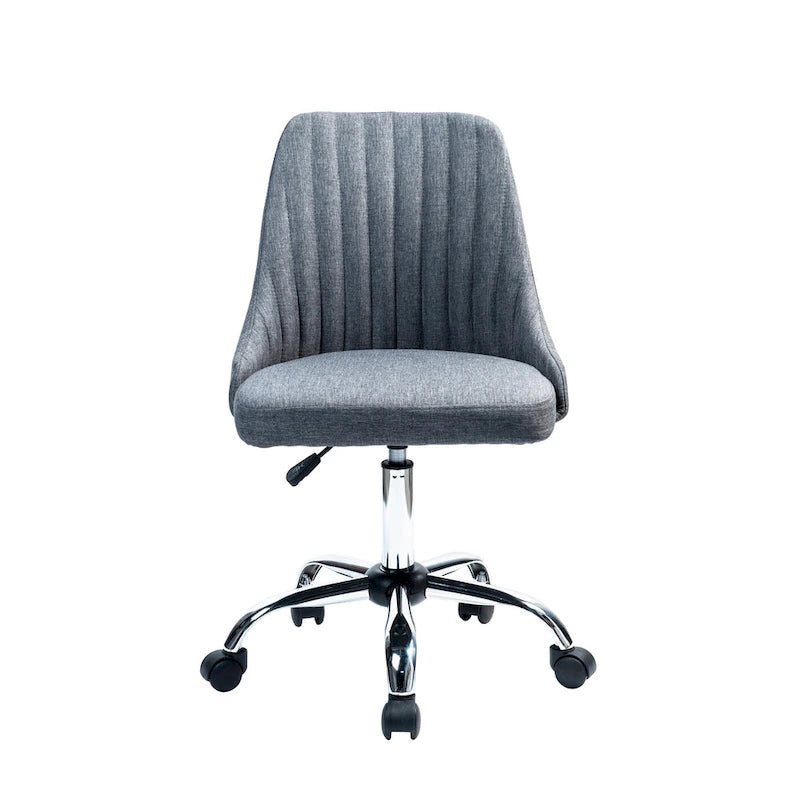 Chaise de bureau en tissu avec piètement chromé