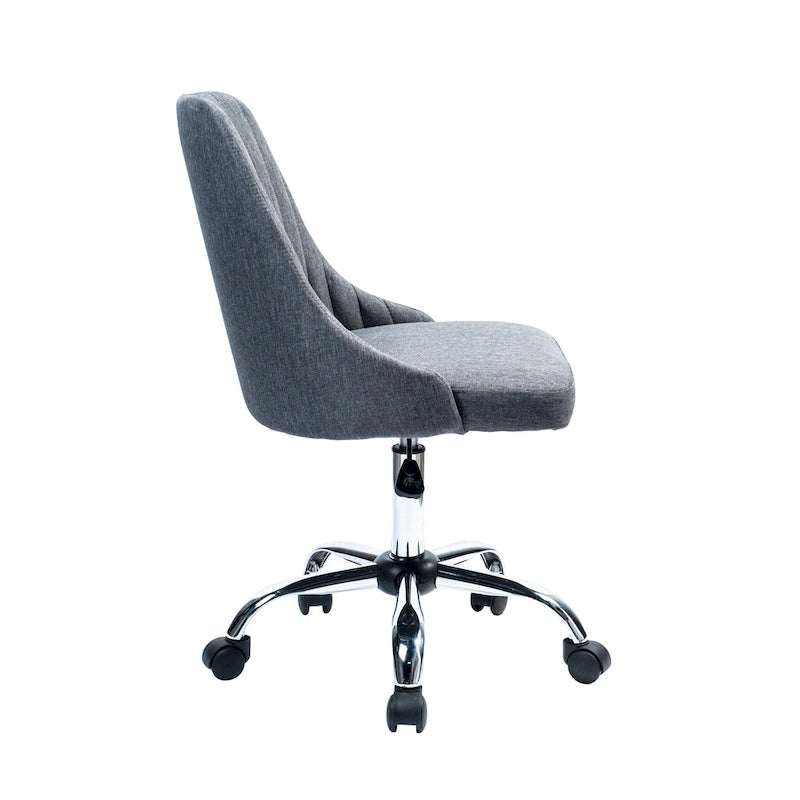 Chaise de bureau en tissu avec piètement chromé