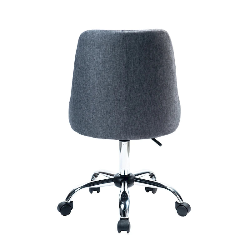 Chaise de bureau en tissu avec piètement chromé
