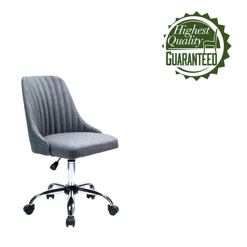 Chaise de bureau en tissu avec piètement chromé