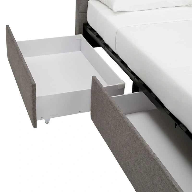 Lit plateforme avec tiroirs de rangement