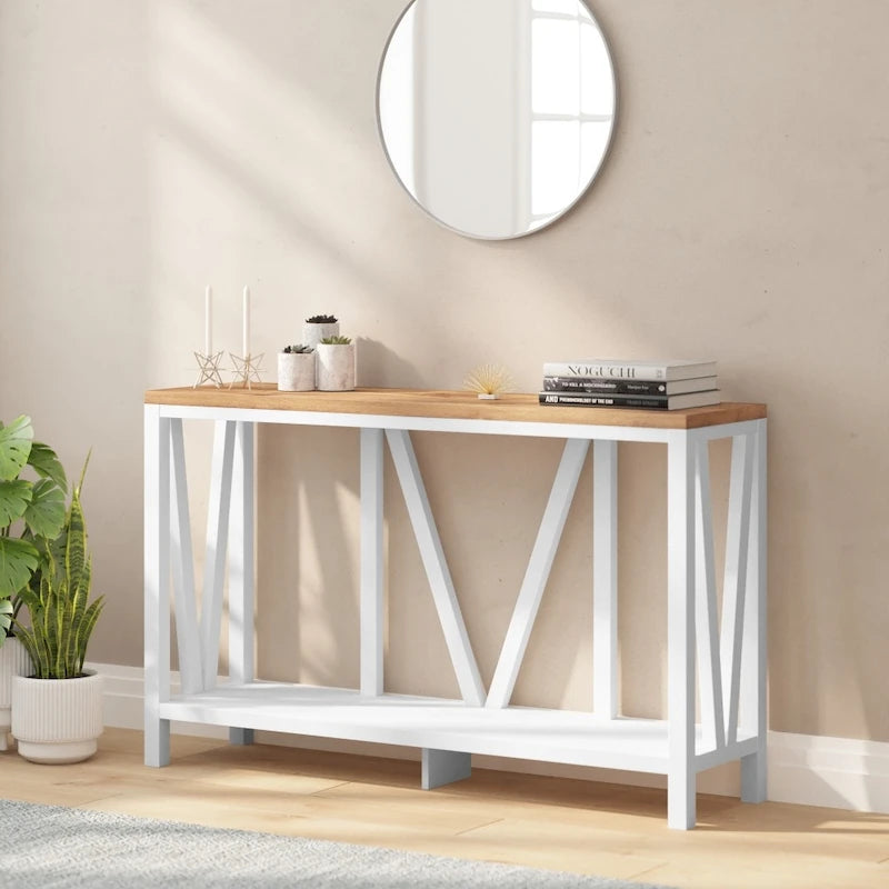 Console d'entrée rustique de style ferme