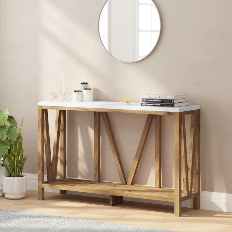 Console d'entrée rustique de style ferme