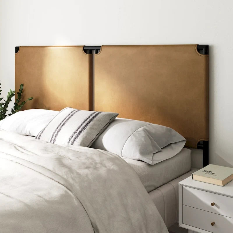 Nathan James Aspen Bed Headboard, Boucle Upholstered Headboard with Matte Metal Frame