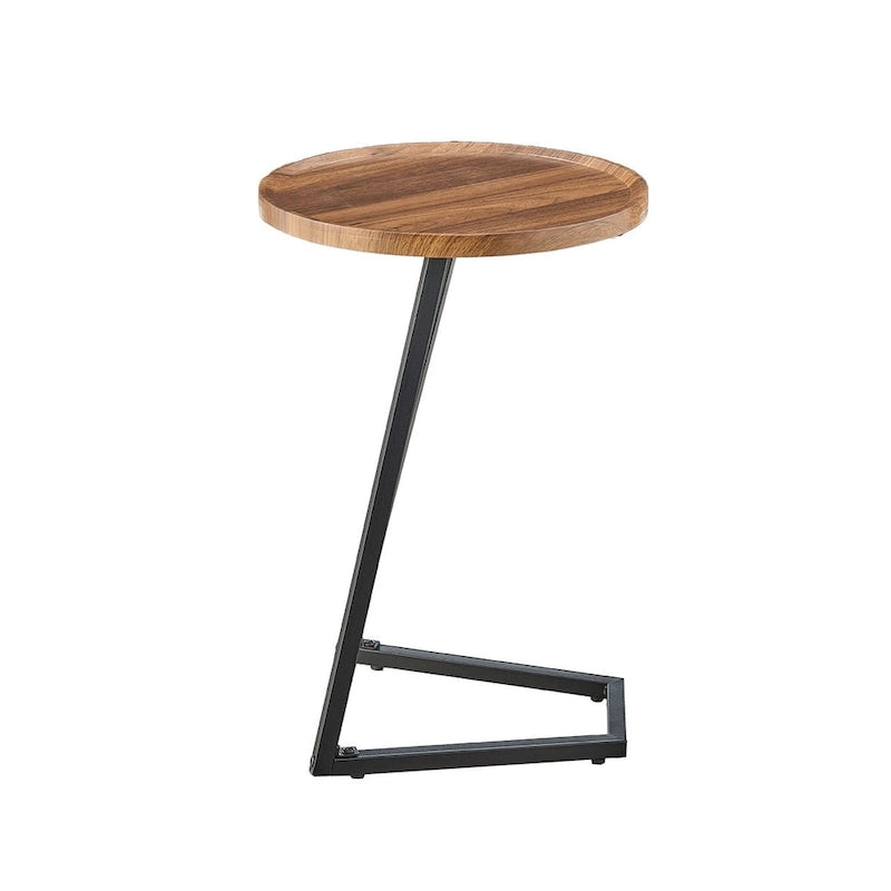 Table d'appoint de canapé avec rebord relevé rond et bords biseautés