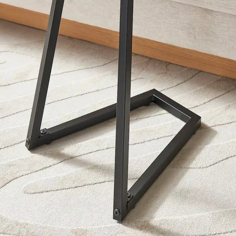 Table d'appoint de canapé avec rebord relevé rond et bords biseautés